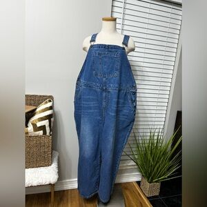 NWT BloomChic Cotton Relaxed Fit Blue Denim Wide Legs Jumpsuit Overalls Size 20